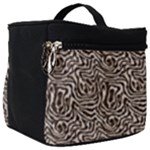 Brown Beige Snake Pattern Make Up Travel Bag (Large)