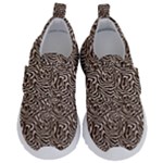 Brown Beige Snake Pattern Kids  Velcro No Lace Shoes