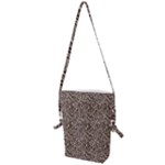 Brown Beige Snake Pattern Folding Shoulder Bag
