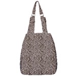 Brown Beige Snake Pattern Center Zip Backpack