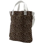 Brown Beige Snake Pattern Canvas Messenger Bag