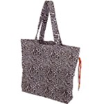 Brown Beige Snake Pattern Drawstring Tote Bag