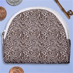 Brown Beige Snake Pattern Horseshoe Style Canvas Pouch