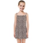 Brown Beige Snake Pattern Kids  Summer Sun Dress