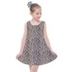 Brown Beige Snake Pattern Kids  Summer Dress