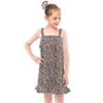 Brown Beige Snake Pattern Kids  Overall Dress