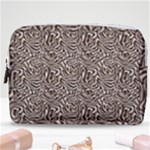 Brown Beige Snake Pattern Make Up Pouch (Medium)