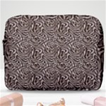 Brown Beige Snake Pattern Make Up Pouch (Large)