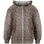 Brown Beige Snake Pattern Kids  Zipper Hoodie Without Drawstring
