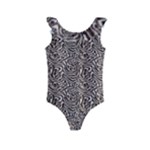 Brown Beige Snake Pattern Kids  Frill Swimsuit