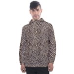Brown Beige Snake Pattern Men s Front Pocket Pullover Windbreaker
