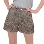 Brown Beige Snake Pattern Women s Ripstop Shorts