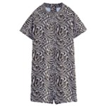 Brown Beige Snake Pattern Kids  Boyleg Half Suit Swimwear