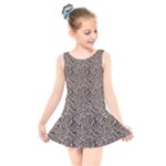 Brown Beige Snake Pattern Kids  Skater Dress Swimsuit