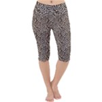 Brown Beige Snake Pattern Lightweight Velour Cropped Yoga Leggings