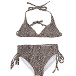 Brown Beige Snake Pattern Kids  Classic Bikini Set