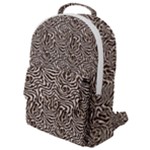 Brown Beige Snake Pattern Flap Pocket Backpack (Small)