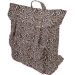 Brown Beige Snake Pattern Buckle Up Backpack