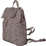 Brown Beige Snake Pattern Buckle Everyday Backpack