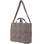 Brown Beige Snake Pattern Square Shoulder Tote Bag