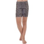 Brown Beige Snake Pattern Kids  Lightweight Velour Capri Yoga Leggings