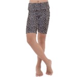 Brown Beige Snake Pattern Kids  Lightweight Velour Cropped Yoga Leggings