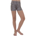 Brown Beige Snake Pattern Kids  Lightweight Velour Yoga Shorts