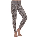 Brown Beige Snake Pattern Kids  Lightweight Velour Classic Yoga Leggings
