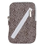 Brown Beige Snake Pattern Belt Pouch Bag (Small)