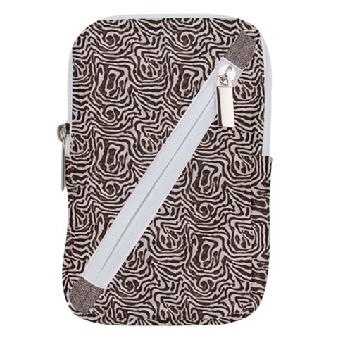 Brown Beige Snake Pattern Belt Pouch Bag (Large) from ArtsNow.com