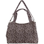 Brown Beige Snake Pattern Double Compartment Shoulder Bag
