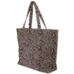 Brown Beige Snake Pattern Zip Up Canvas Bag