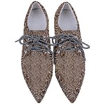 Brown Beige Snake Pattern Pointed Oxford Shoes
