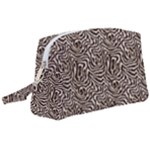 Brown Beige Snake Pattern Wristlet Pouch Bag (Large)