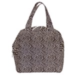 Brown Beige Snake Pattern Boxy Hand Bag