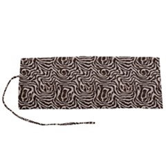 Brown Beige Snake Pattern Roll Up Canvas Pencil Holder (S) from ArtsNow.com