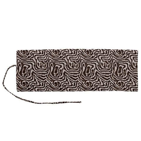 Brown Beige Snake Pattern Roll Up Canvas Pencil Holder (M) from ArtsNow.com