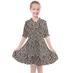 Brown Beige Snake Pattern Kids  All Frills Chiffon Dress