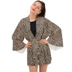 Brown Beige Snake Pattern Long Sleeve Kimono