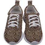 Brown Beige Snake Pattern Kids Athletic Shoes
