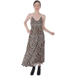 Brown Beige Snake Pattern Tie Back Maxi Dress