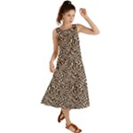 Brown Beige Snake Pattern Summer Maxi Dress