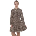 Brown Beige Snake Pattern All Frills Dress
