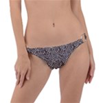 Brown Beige Snake Pattern Ring Detail Bikini Bottoms