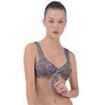 Brown Beige Snake Pattern Front Tie Bikini Top