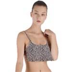 Brown Beige Snake Pattern Layered Top Bikini Top 