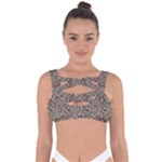 Brown Beige Snake Pattern Bandaged Up Bikini Top