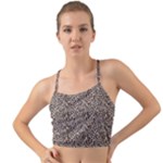 Brown Beige Snake Pattern Mini Tank Bikini Top