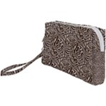 Brown Beige Snake Pattern Wristlet Pouch Bag (Small)