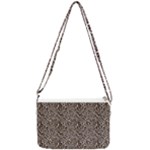 Brown Beige Snake Pattern Double Gusset Crossbody Bag